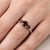Contemporary Natural Garnet Trilogy Ring, Red Gemstone Garnet Stacking Ring, January Birthstone Ring for Woman Us 7 For Sale - Image 3 of 6