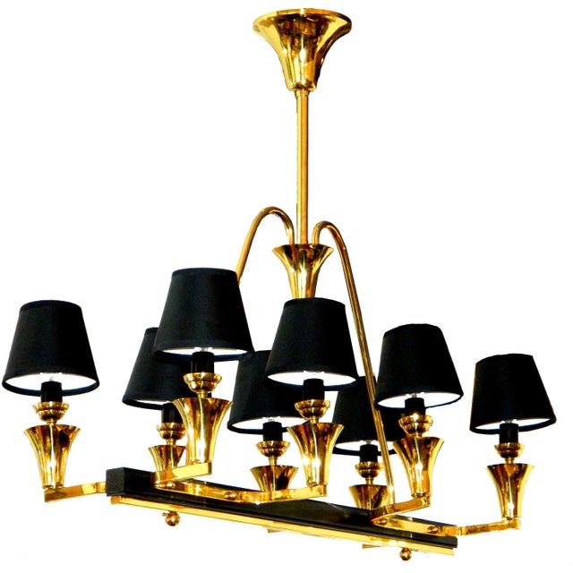 Mid-Century Modern French 8 Light Chandelier For Sale - Image 3 of 6