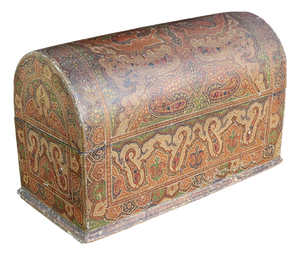 Antique Kashmiri Dome Topped Stationary Box, 1880