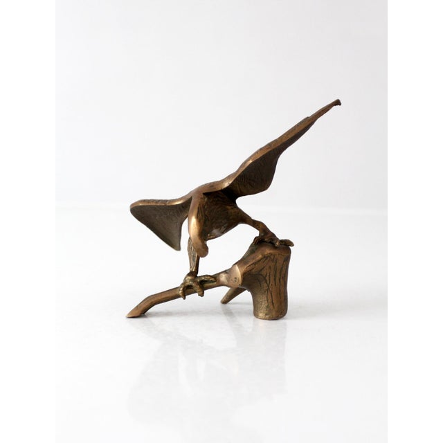 Mid-Century Brass Eagle Sculpture For Sale - Image 10 of 10