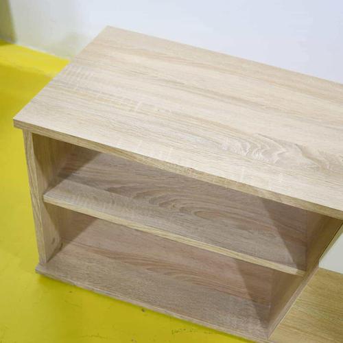 2000 - 2009 TV Stand in Chipboard with Oak Effect and White Door For Sale - Image 5 of 10