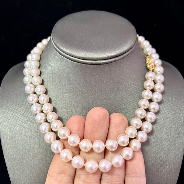 Mikimoto Estate Akoya Pearl Necklace 34" 18k Gold 9.5 mm Certified $126,000 M126000 Estate Mikimoto 87 Pearls LARGE 9.5 mm...