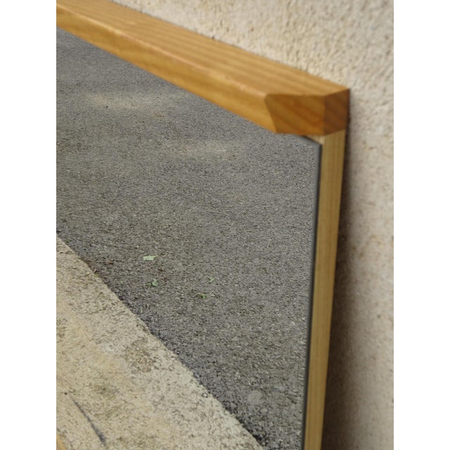 Wood Scandinavian Mirror in Light Oak, 1970s For Sale - Image 7 of 13