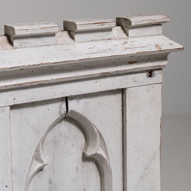 19th Century France Gothic Antique White Wood Decorative Object For Sale - Image 13 of 15