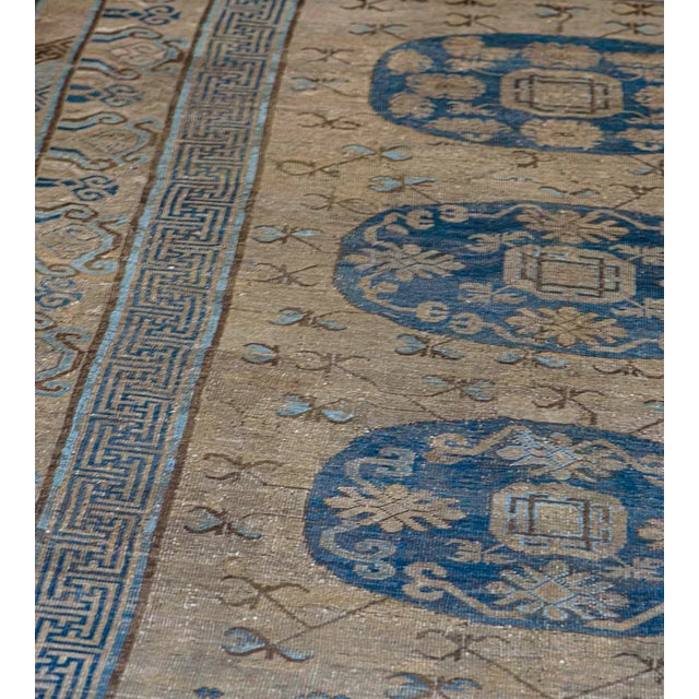 MANSOUR Mid 19th Century Handwoven Wool Khotan Rug For Sale - Image 4 of 5
