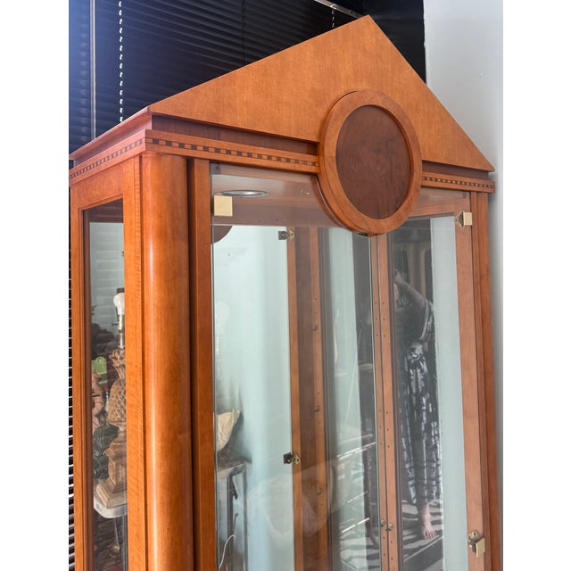 Hickory White Neo-Classical Biedermeier Style Walnut Vitrines Cabinets - Pair For Sale In Atlanta - Image 6 of 8