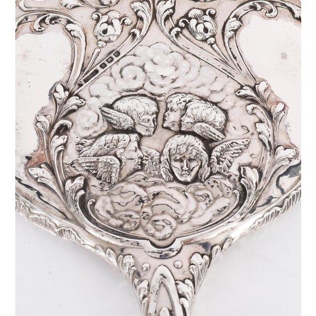 Metal Antique Sterling Silver Cherubs Hand Mirror by S Blanckensee and Son Birmingham 1912, 1890s For Sale - Image 7 of 14