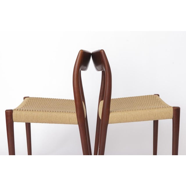 Wood Mid-Century Model 77 Chairs in Teak and Danish Cord by Niels Otto (N. O.) Møller for J.L. Møllers, Denmark, 1950s, Set of 4 For Sale - Image 7 of 12