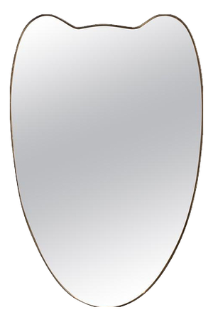 Mid-Century Modern Italian Wall Mirror with Brass Frame, 1960s