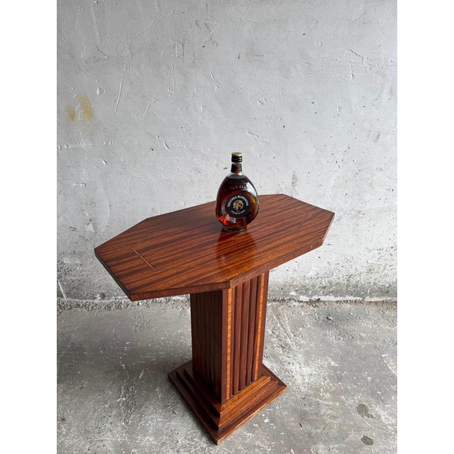 Interbellum Side Table with Prominent Wood Grain, 1930s For Sale - Image 10 of 10