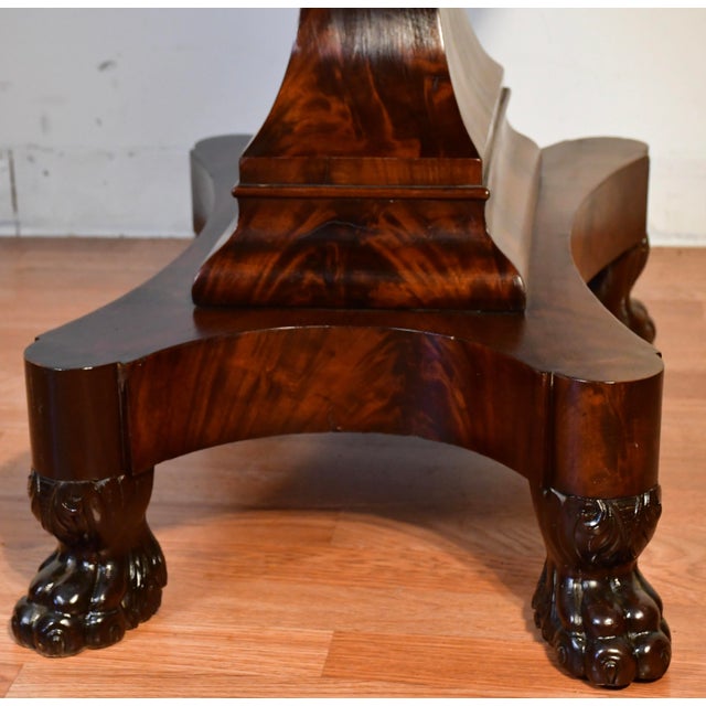 19th American Empire Flame Mahogany Dressing Vanity Table Woman Vanity Desk For Sale - Image 11 of 15