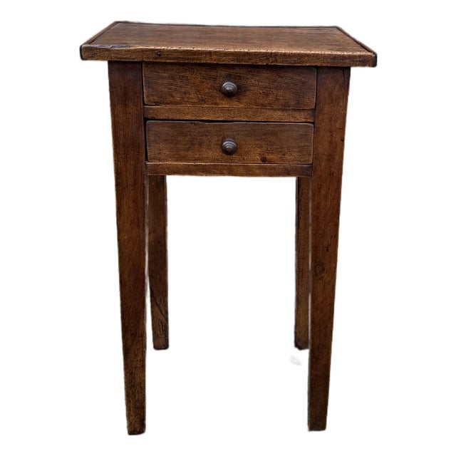19th Century French Country Two Drawer Side Table For Sale