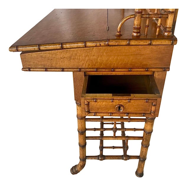 R. J. Horner American Victorian Faux Bamboo Desk For Sale - Image 9 of 13