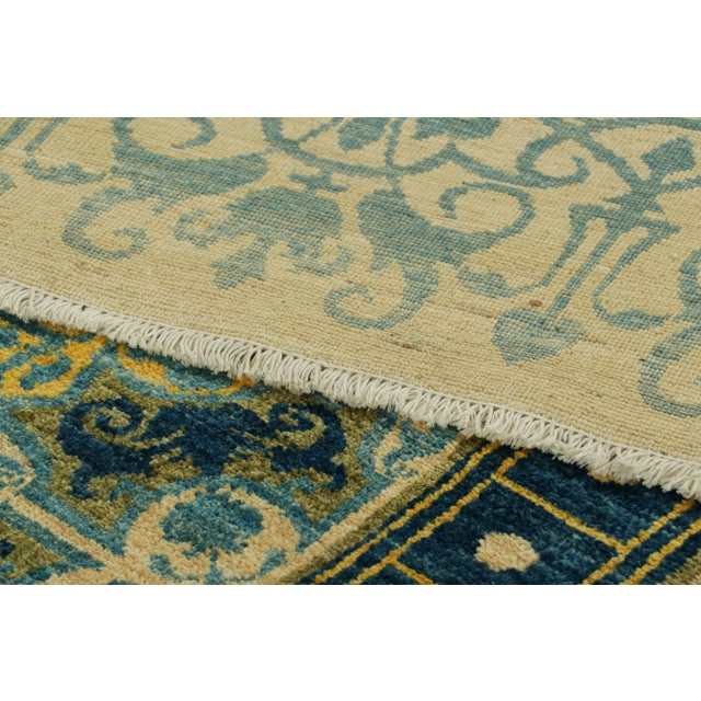 Textile Rug & Kilim’s Modern Classics Rug in Cream, Blue & Yellow, With Floral Patterns For Sale - Image 7 of 7