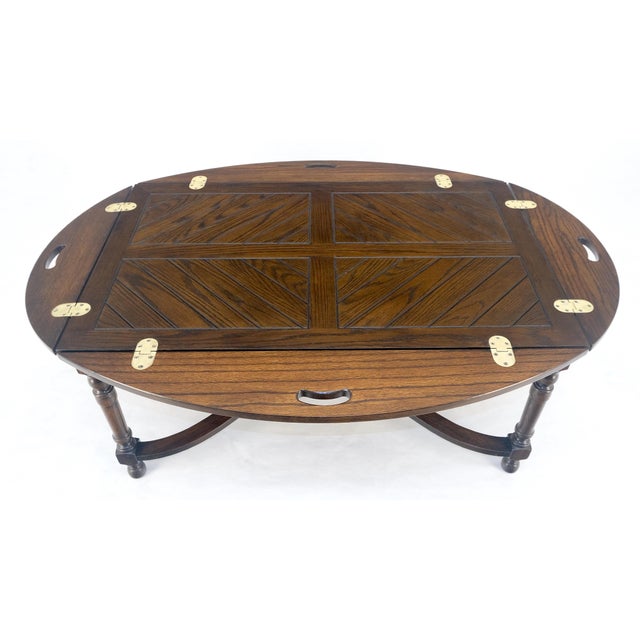 Spanish Colonial Turned Legs Drop Leaves Butlers Tray Coffee Table MINT For Sale - Image 10 of 13