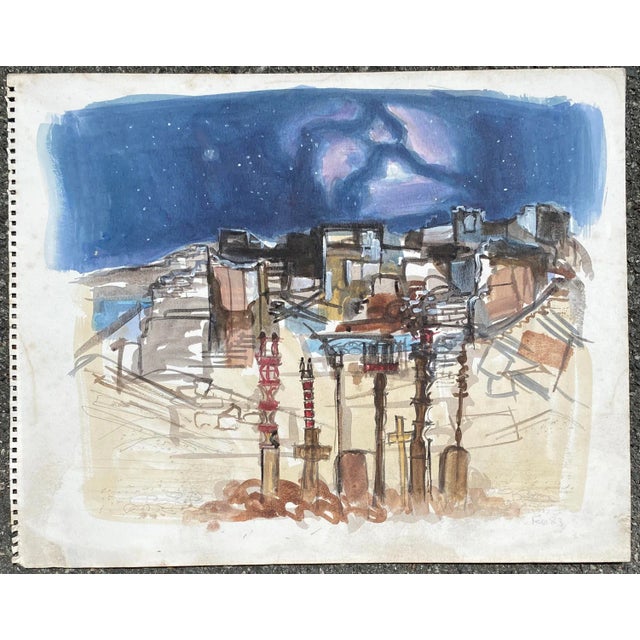 1983 Fred Atkinson Nocturne Landscape For Sale - Image 4 of 4