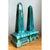 Teal Vintage Blue Glazed Ceramic Obelisks For Sale - Image 8 of 12