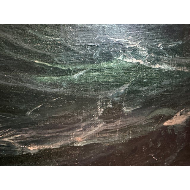 Textile Patrick Von Kalckreuth (Germany, 1892–1970) Oil on Canvas, Antique Seascape For Sale - Image 7 of 10