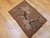 Brown Vintage American Hand Hooked Rug, Handwoven Moth Pattern, Folk Art Tapestry, 2x3 For Sale - Image 8 of 11