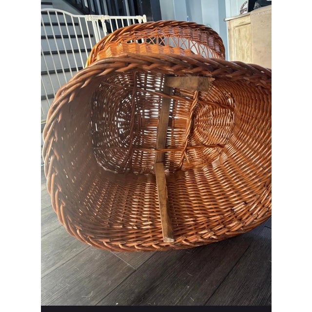 1970s Sculptural Wicker Barrel Chairs - Pair Vintage For Sale - Image 4 of 12