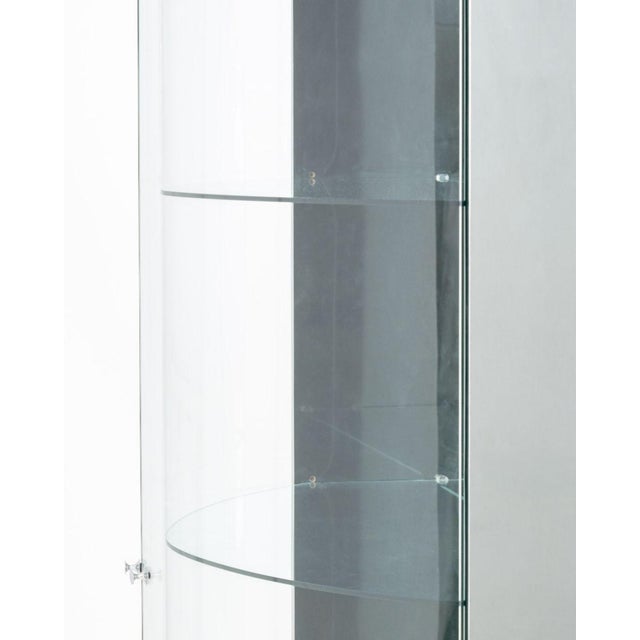 Metal Modern Illuminated Chrome & Glass Cabinet For Sale - Image 7 of 9