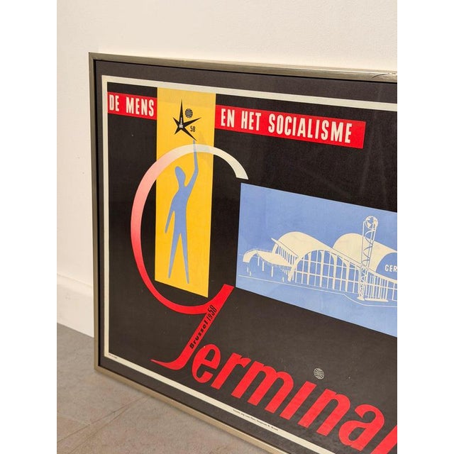 Expo 58 Man and Socialism Germinal Poster, 1958 For Sale - Image 3 of 5