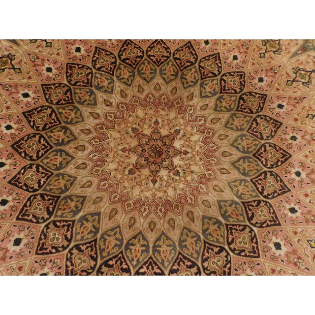 Persian Rare Vintage Round Northwest Persian Tabriz Rug With Silk Highlights. 6'6"x 6'6" For Sale - Image 3 of 15