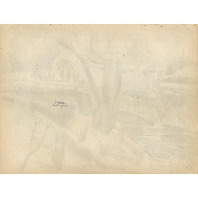 Grace Spongberg (American, 1906-1992) oil pastel on paper, estate stamp on reverse. This is comes from a folder of her...