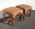 Marge Carson Pair Vintage Marge Carson French Country Styl Brown Ottomans W Decorative Nails For Sale - Image 4 of 18