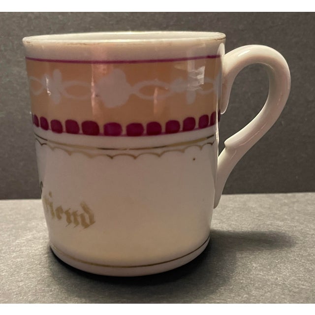 Antique Victorian Lusterware "From a Friend" Cup For Sale - Image 4 of 4
