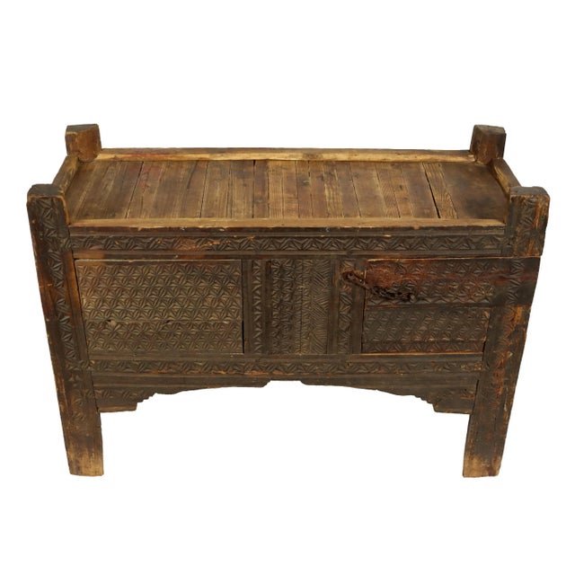 Antique Nomadic Turkmen Yurt Treasure Dowry Chest For Sale - Image 6 of 13