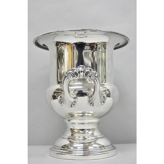 Late 20th Century Vintage Silver Plated Trophy Cup Urn Champagne Chiller Ice Bucket 10 Anniversary For Sale - Image 5 of 16