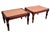 Brown Pair of Vintage British Colonial-Style Hand-Caned Benches / Low Tables For Sale - Image 8 of 12