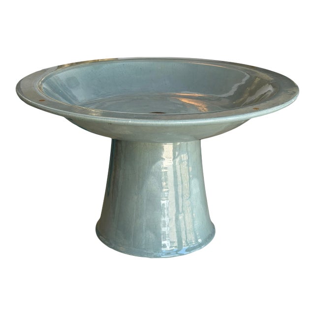 1980s Large Gary McCloy Modernist Art Pottery Tazza or Compote For Sale