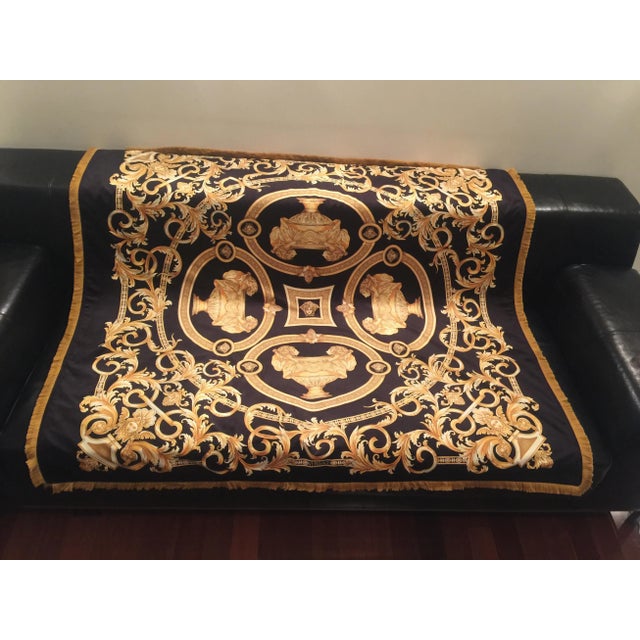 Italian Gianni Versace Custom Made Lion and Urn Throw For Sale - Image 3 of 13