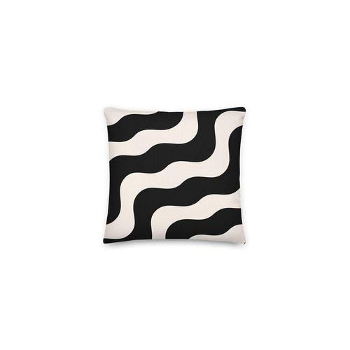 Contemporary Trama Cushion with Black/White Waves by Moanne For Sale - Image 3 of 4