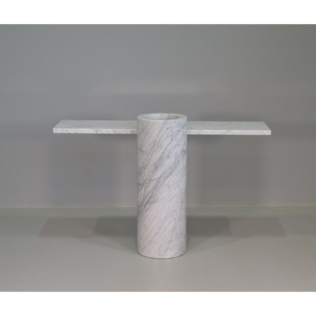 Console Table in White Carrara Marble by Angelo Mangiarotti for Skipper Loico Collection, 1980 For Sale - Image 15 of 16