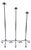Hand Forged Iron Candelabra Set of 3 (93-113cm) Antique Copper Finish Barley Twist Stem with Socket and Drip Plate For Sale