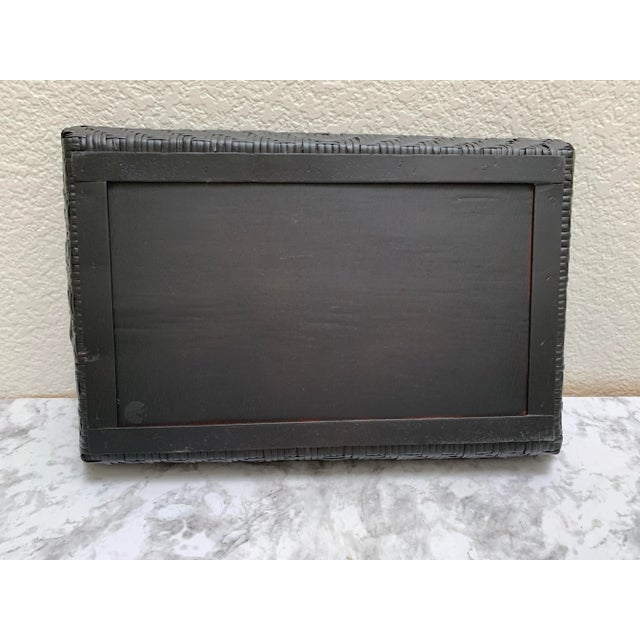 Earthy black wood decor and serving tray for indoor and outdoor serving or display.