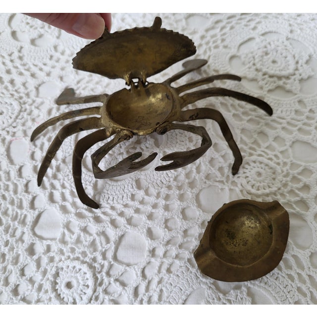 1950s Mid Century Brass Crab Decorative Object For Sale - Image 5 of 5