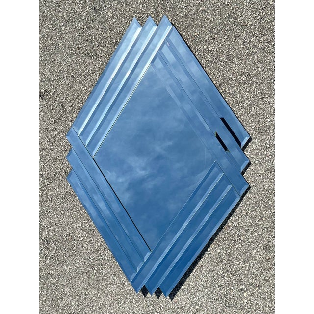 Vintage Boho 1980s Beveled Triangle Mirror For Sale - Image 12 of 12