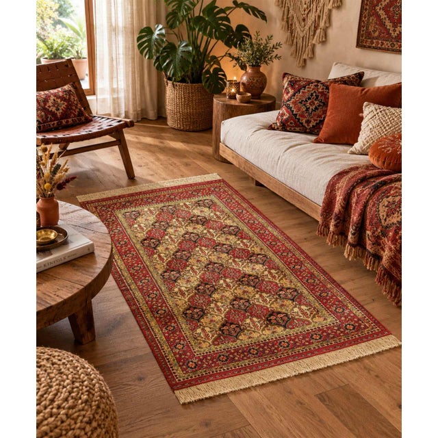 Textile Pasargad DC Double-Sided Hand-Knotted Silk Quchan Rug For Sale - Image 7 of 7