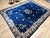 Textile Vintage Room Size Chinese Art Deco Rug, Hand-Knotted Navy Blue, Taupe, 9' x 12' For Sale - Image 7 of 18