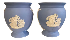 1960's Vintage Wedgwood Posy Pot Vases - a Pair
