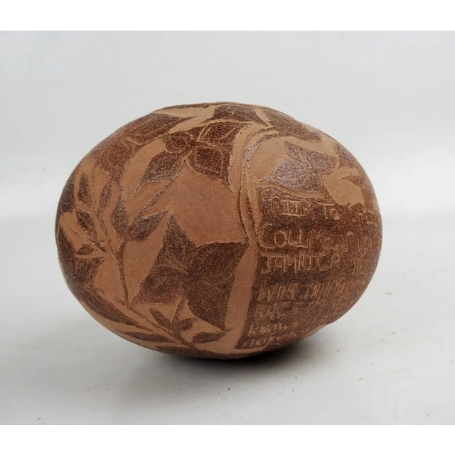 Mid 20th Century Vintage Folk Art Hand Carved Gourd Bowl For Sale - Image 5 of 8