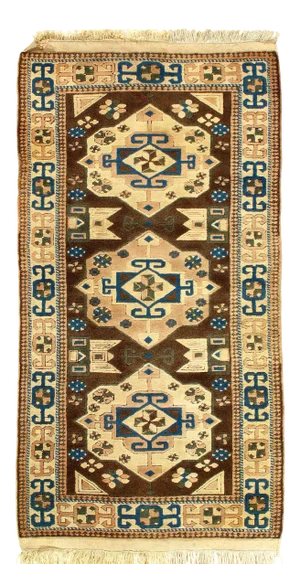 Beige Color Vintage Turkish Kazak 3'5'' X 6'5''