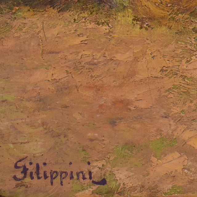 Emilio Filippini, Seascape and Olive Trees, 20th Century, Oil on Canvas For Sale - Image 9 of 11