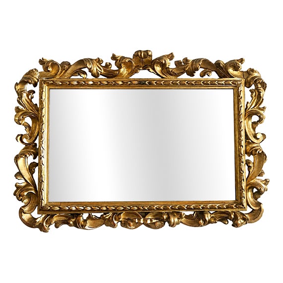 Baroque Mirror in Carved and Gilded Wood, 1980s For Sale