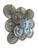 Large disc-shaped applique in irridescent Murano glass from Mazzega Murano, Italy 1960. The applique rests on a nickel-...