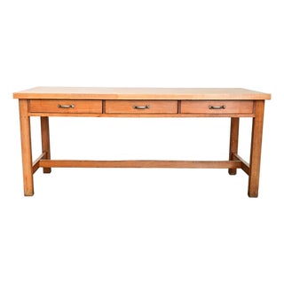 French 19th Century Butcher Block Dining-Work Table For Sale